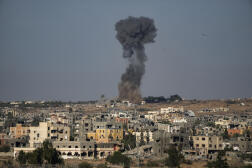 Smoke rises from an Israeli airstrike in Rafah, southern Gaza Strip, Friday, May 31, 2024.