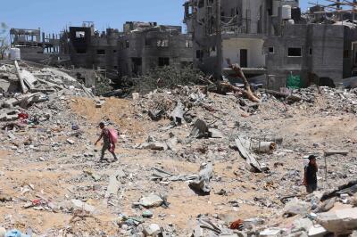 Des bâtiments détruits dans le camp de Jabaliya, dans le nord de la bande de Gaza, le 1er juin 2024.