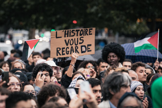 Manifestación en la Place de la République, en París, en apoyo a Palestina, 31 de mayo de 2024.