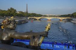Une épreuve test de triathlon dans la Seine, le 17 août 2023 à Paris, en prévision des Jeux olympiques.
