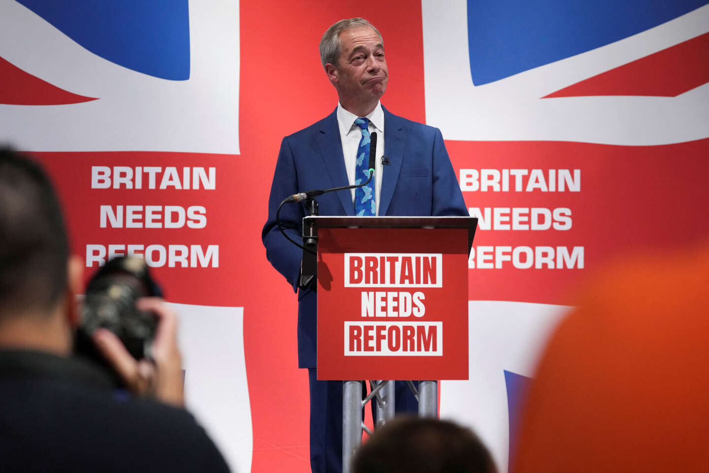 Nigel Farage, ein Brexit-Befürworter, ist Kandidat für die britischen Parlamentswahlen am 4. Juli