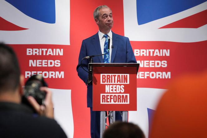 Nigel Farage during a press conference in London, United Kingdom on June 3, 2024. 