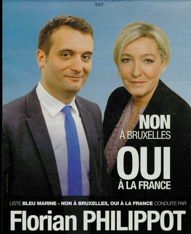 Affiche de la tête de liste pour la région Grand-Est, Florian Philippot, en 2014.