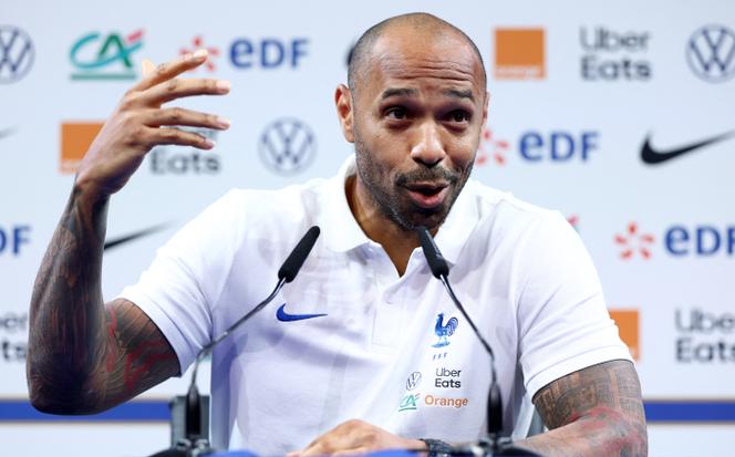 Thierry Henry, entraîneur de l'équipe de France olympique de football, le 4 septembre 2023 à Clairefontaine (Yvelines).