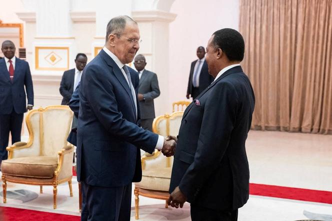Russian Foreign Minister Sergei Lavrov and Congolese President Denis Sassou Nousseau, in Oyo, Congo-Brazza, June 4, 2024.