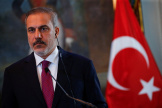 Le ministre turc des affaires étrangères, Hakan Fidan, à Caracas, le 24 février 2024.