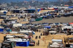 Des tentes abritant des Palestiniens déplacés à Rafah, dans le sud de la bande de Gaza, le 4 juin 2024. 