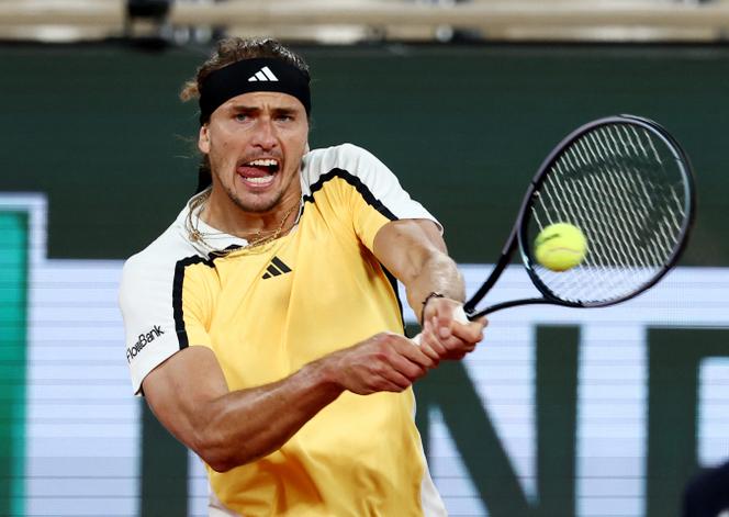 Germany's Alexander Zverev in his quarter-final against Australia's Alex de Minaur at Roland Garros on Wednesday June 5.