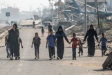 Après le bombardement israélien du camp d’Al-Boureij, dans le centre de la bande de Gaza, le 5 juin 2024.