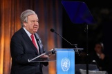 United Nations Secretary-General Antonio Guterres on World Environment Day at the Natural History Museum in New York, June 5, 2024.