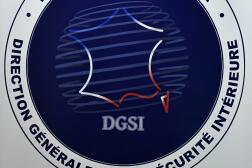 Le logo de la DGSI (Direction générale de la sécurité intérieure) au siège de la DGSI, à Levallois-Perret (Hauts-de-Seine), en 2018.