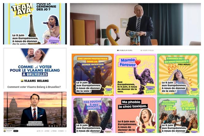 Des publicités en lien avec la campagne des élections européennes diffusées en France, Belgique et Pologne, et financées par des ONG ou des médias.