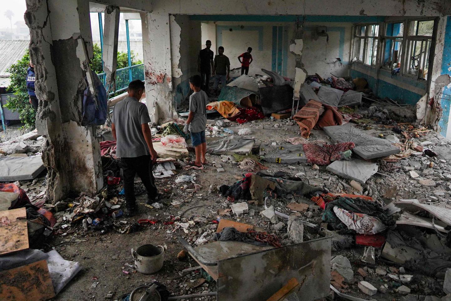 Israeli airstrike in central Gaza wipes out shelter in UNRWA school