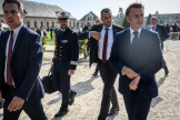 Emmanuel Macron at the Saint-Lô National Stud, June 5, 2024.