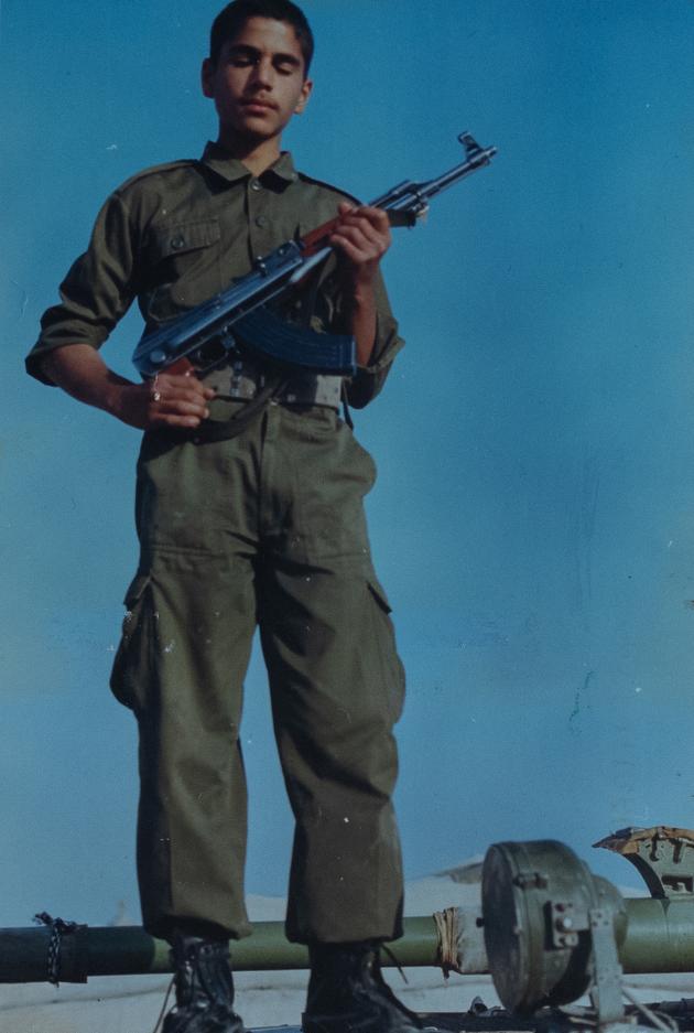 Archive photo of Amir Vafa at a Mujahedeen camp in Iraq.