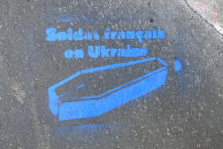 Une des inscriptions observées à Paris, le 7 juin 2024, revendiquées par un prétendu « collectif artistique ukrainien ».