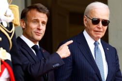 Emmanuel Macron et Joe Biden à l’Elysée, le 8 juin 2024.