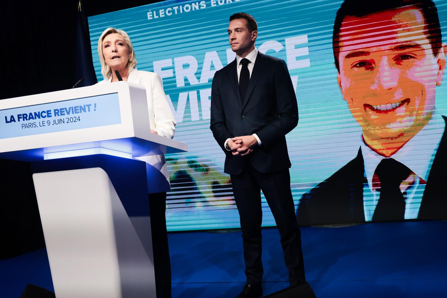 Regarder la vidéo Le Rassemblement national, de l’euphorie à la stupéfaction après son bon score aux européennes et l’annonce d’une dissolution