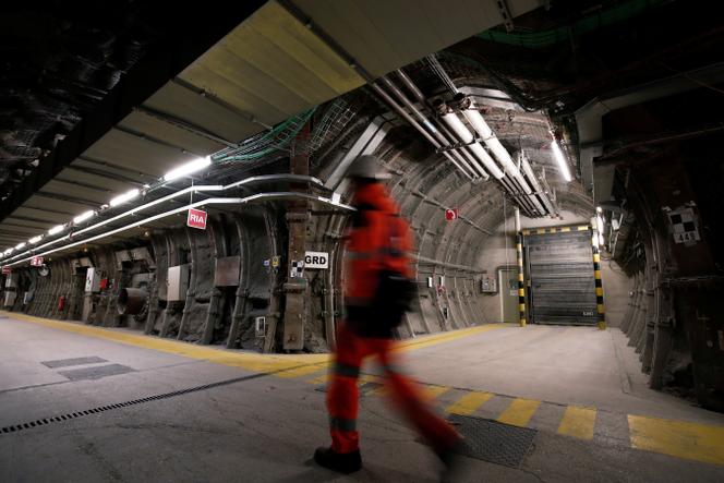 Dans le système de tunnels du projet Cigéo, site de stockage souterrain à Bure (Meuse), en avril 2019.