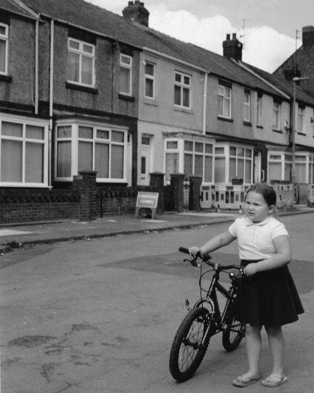 A young girl in Wharton Terrace, Hartlepool.