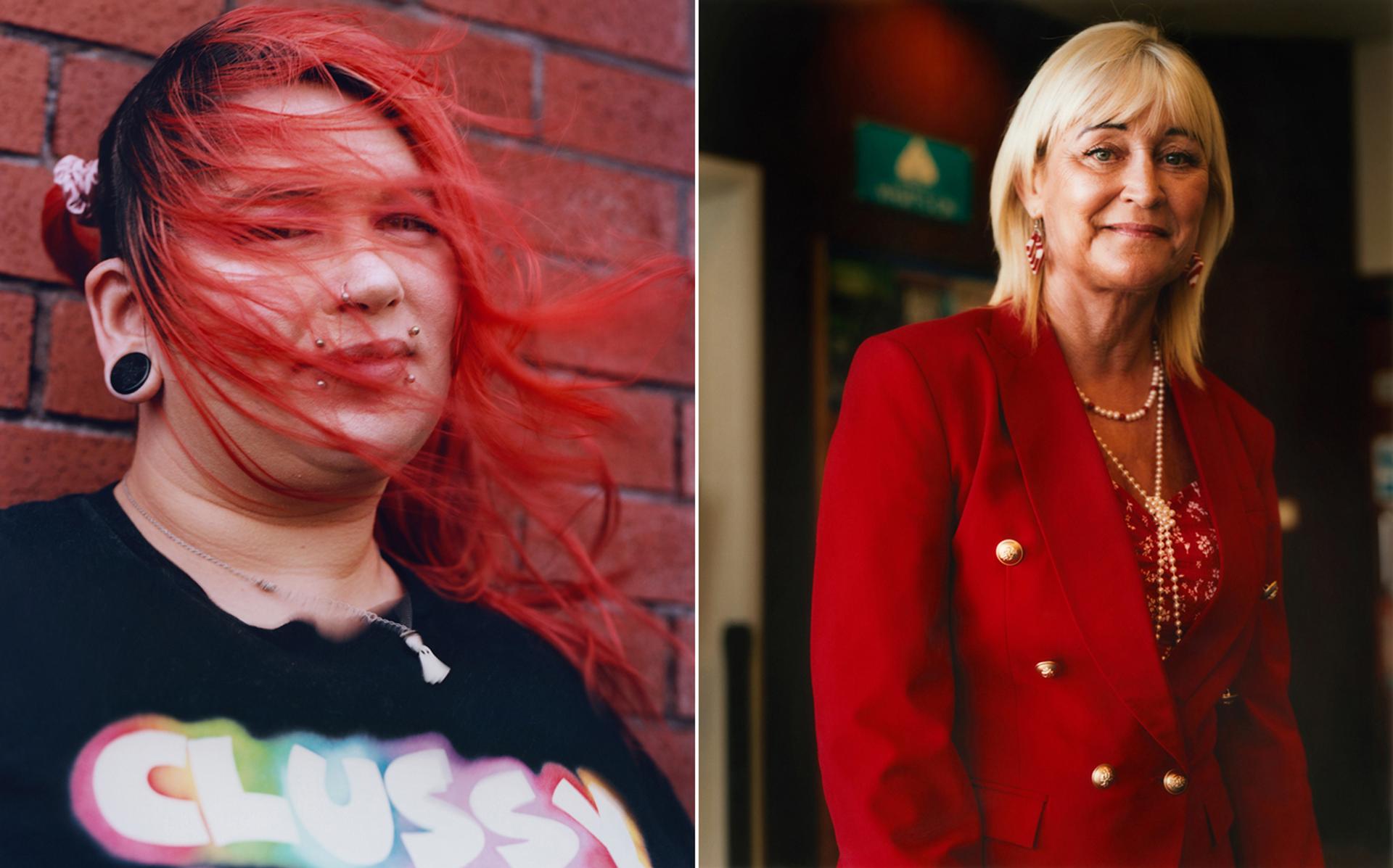 On the left, Serenaty, a young resident of Whitby. On the right, Lynn, a participant in a 1960s party in the same town.