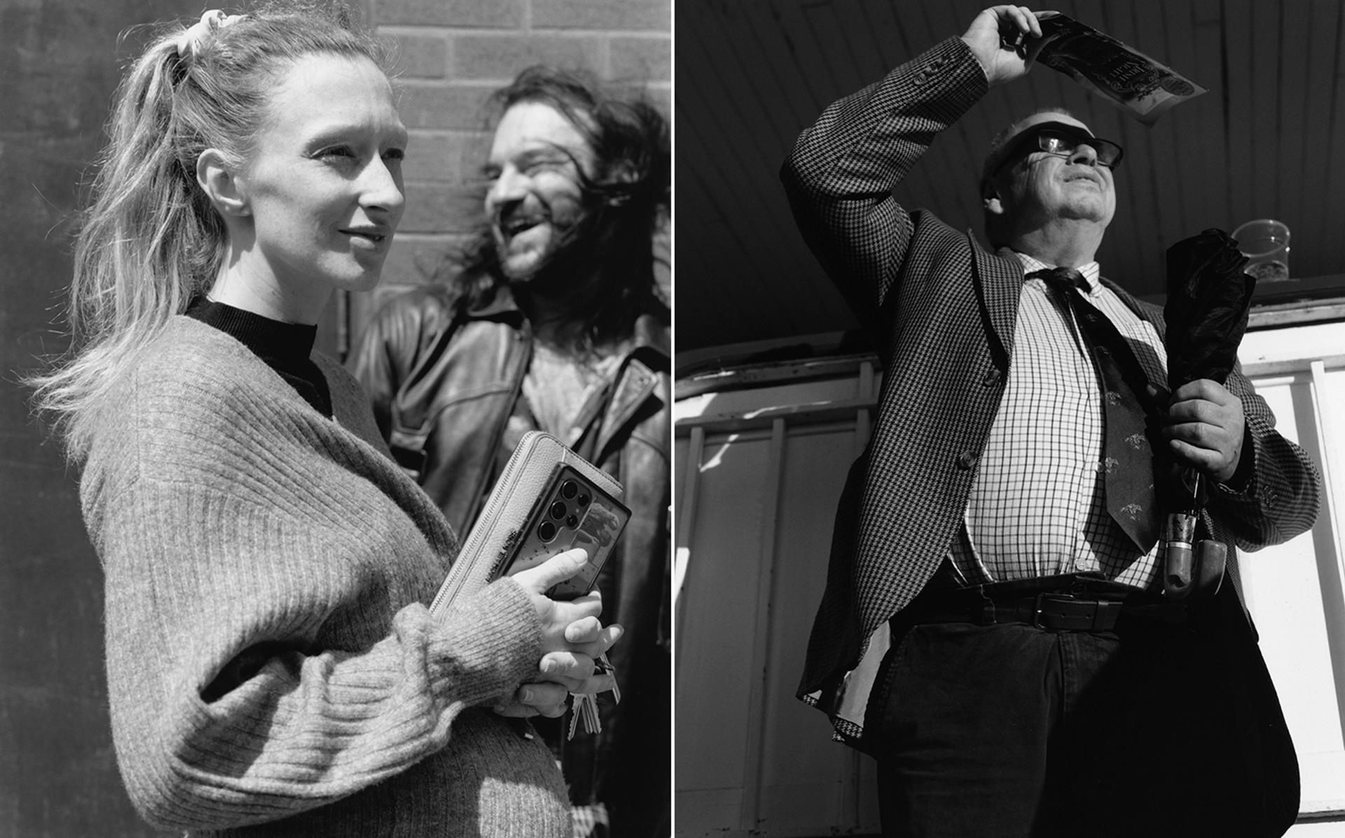 Left, pregnant Stacey and Ian, one half of The Beale Street Brothers, in Whitby. Right, Graham, at Windsor Racecourse.