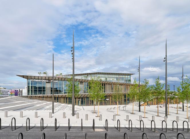 La gare Saint-Denis-Pleyel, à Saint-Denis (Seine-Saint-Denis).