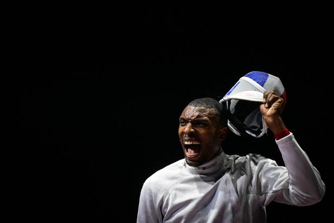 Luidgi Midelton, lors de sa victoire en finale de l’épée du championnat d’Europe d’escrime, le 20 juin 2024, à Bâle (Suisse).