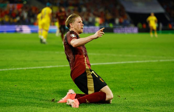 Kevin De Bruyne podczas meczu Belgia-Rumunia w ramach UEFA Euro 2024, w Kolonii (Niemcy), 22 czerwca 2024 r.