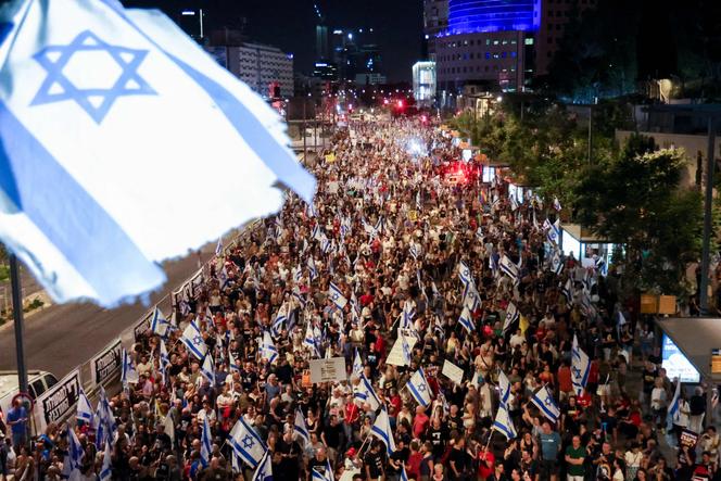 Manifestation contre le gouvernement Nétanyahou et pour le retour des otages, le 22 juin 2024 à Tel-Aviv.