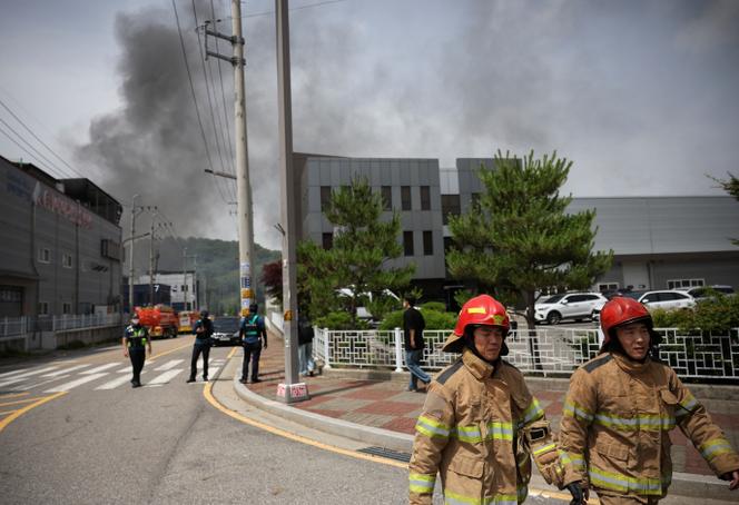 Lithium battery factory in Hwaseong (South Korea), June 24, 2024. 