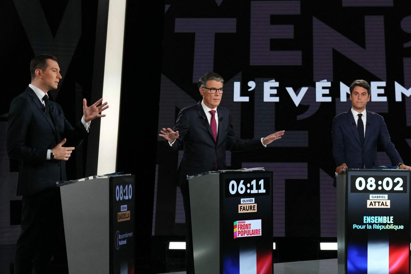 Législatives 2024 : les propositions du rn sur les immigrés et les binationaux au cœur du débat entre gabriel attal, jordan bardella et olivier faure