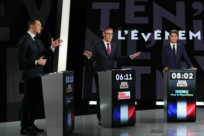 Législatives 2024 : ce qu'il faut retenir du débat entre Gabriel Attal, Jordan Bardella et Olivier Faure avant le premier tour