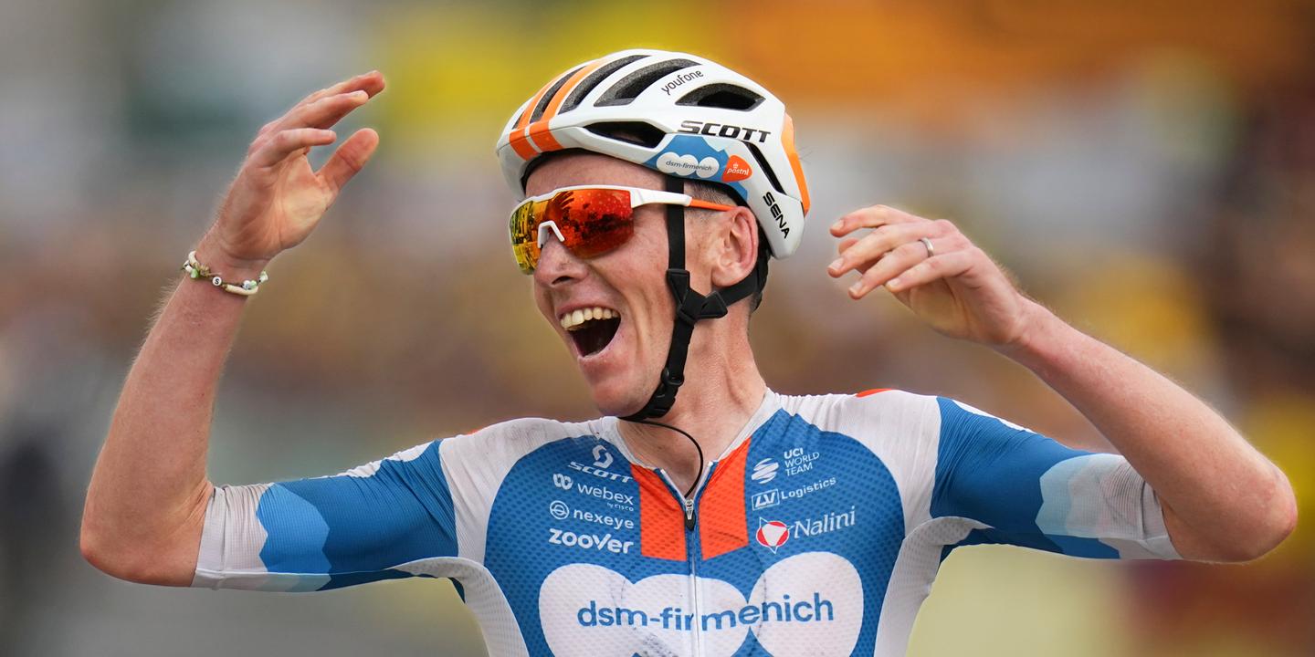 Zwycięzca Romain Bardet i pierwsza żółta koszulka