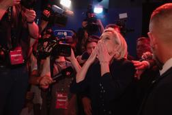 Marine Le Pen, lors de l’annonce des résultats du RN aux législatives, à Hénin-Beaumont (Pas-de-Calais), le 30 juin 2024.
