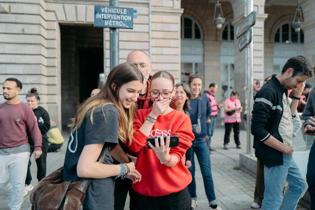 First reactions in Rennes after the announcement of the results of the parliamentary elections on July 7, 2024.