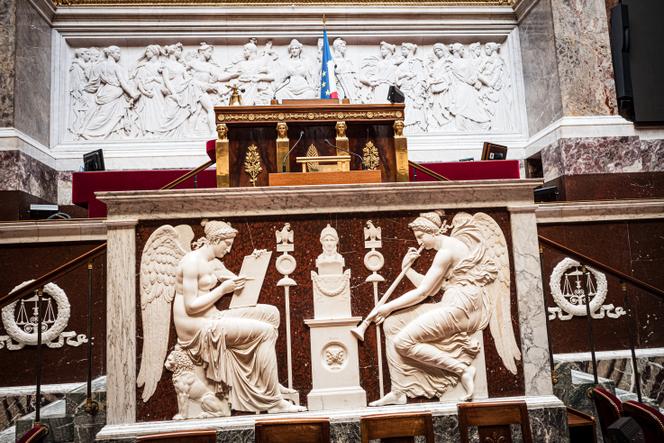 Le perchoir de l’Assemblée nationale, à Paris, le 8 juillet 2024.