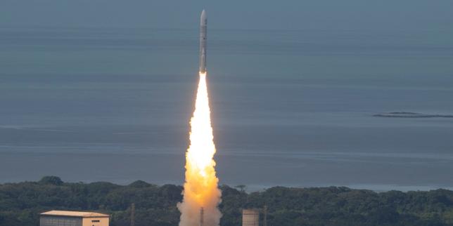 Lancement de la fusée européenne Ariane-6&nbsp;à Kourou (Guyane), le&nbsp;9&nbsp;juillet&nbsp;2024.