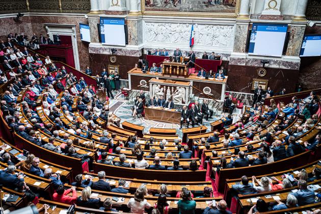 The doyen deputy of the Assemblée Nationale, José Gonzalez (Rassemblement National), presides over the opening session of the XVIIᵉ legislature, at the Palais-Bourbon, Paris, July 18, 2024.
