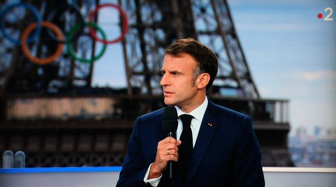 Emmanuel Macron, on France 2, in Paris, June 23, 2024.