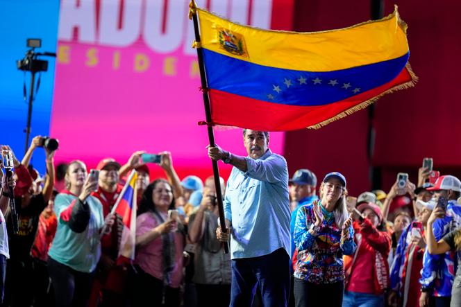 Le président sortant Nicolas Maduro lors de son dernier meeting de campagne à Caracas, au Venezuela, le 25 juillet 2024.
