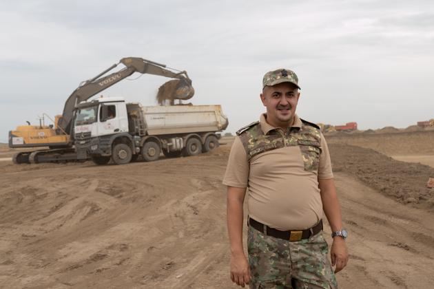 Captain Engineer Aurel Bocai on the construction site of the extension to the 57th Romanian Air Force Base, Mihail Koğalniceanu, July 25, 2024.