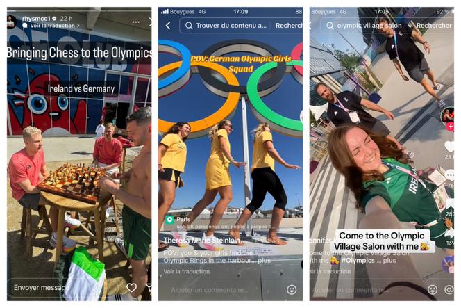 Compétition d’échecs improvisée, danse ou visites des locaux : les comptes des athlètes sur les réseaux sociaux donnent à voir le quotidien dans l’enceinte du village olympiques.