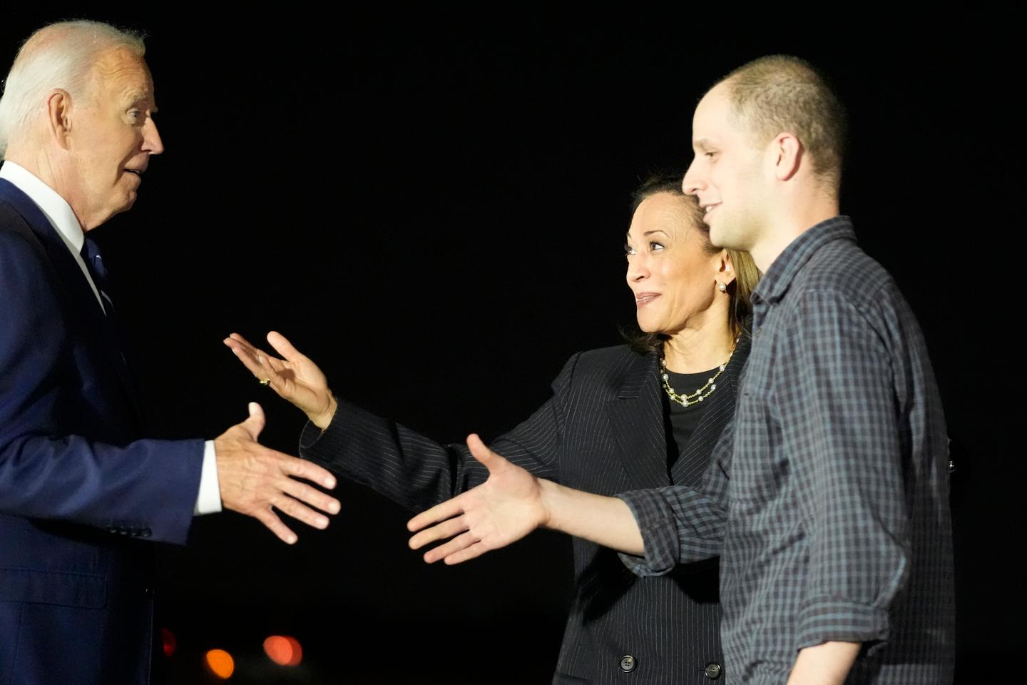 Biden, Harris greet US prisoners released in historic prisoner swap with Russia