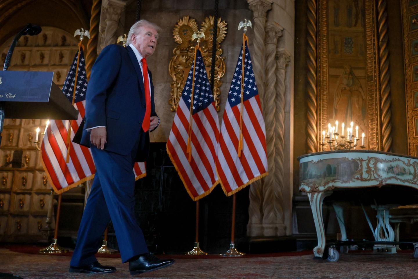 Trump recommits to a debate during press conference, rehashes lies, and attacks Harris