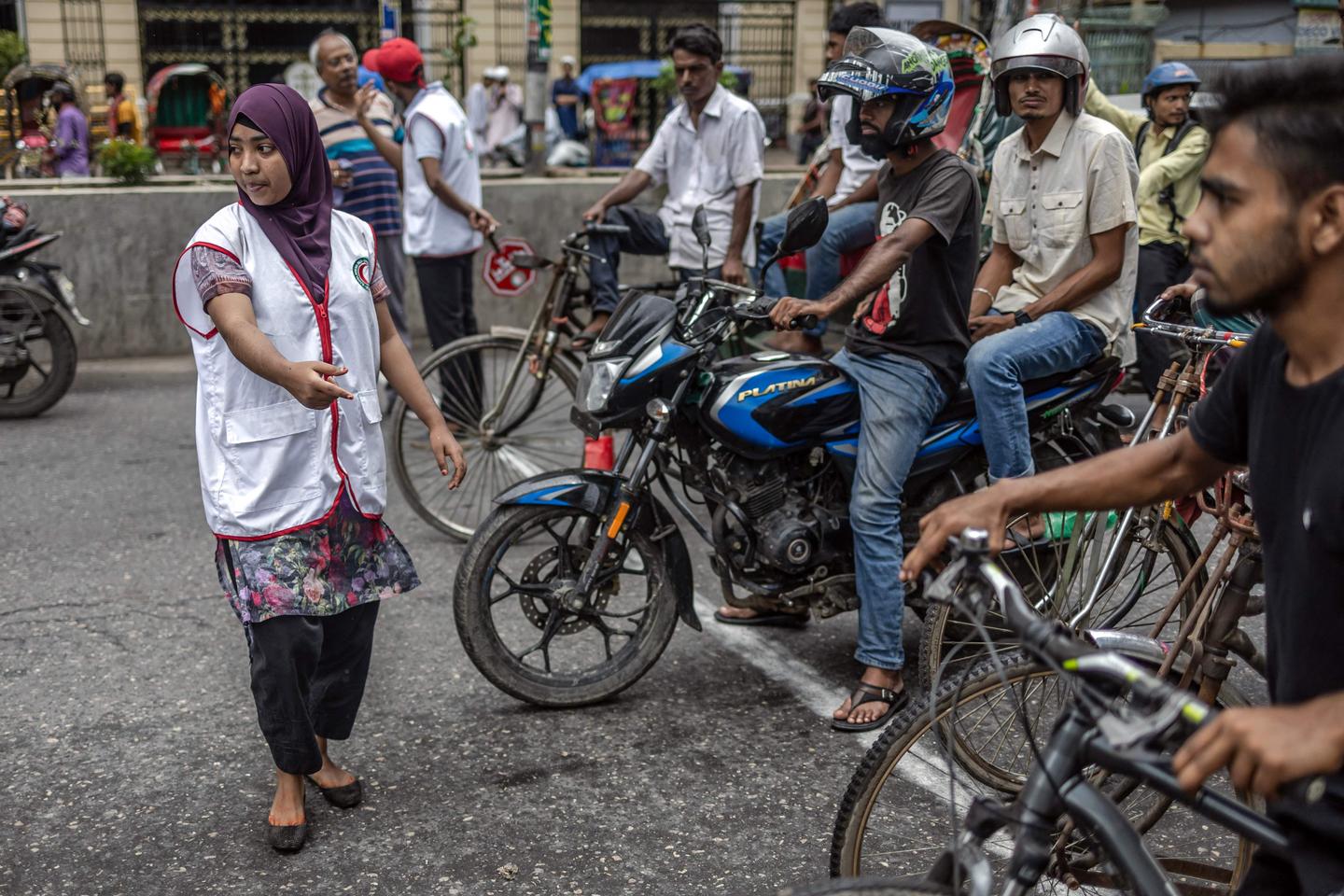 Bangladesh's students take charge of policing the capital