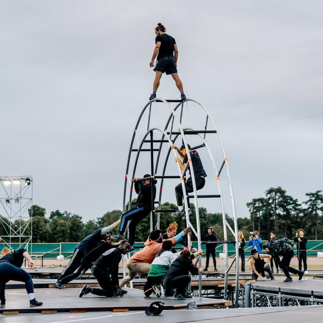 Les répétitions de la cérémonie de clôture des Jeux olympiques de Paris, le 3 juillet 2024.
