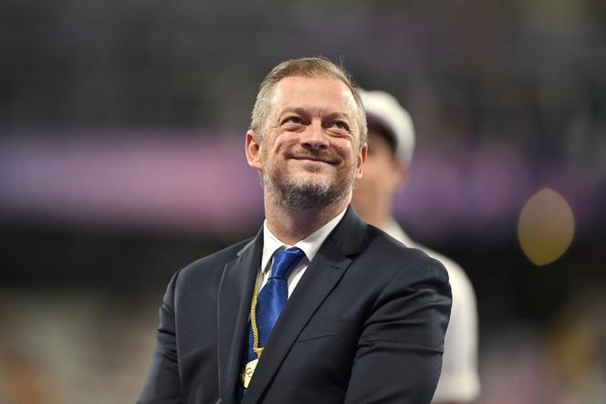 Le président du Comité international paralympique, Andrew Parsons, lors des Jeux olympiques de Paris, au Stade de France, à Saint-Denis (Seine-Saint-Denis), le 9 août 2024.