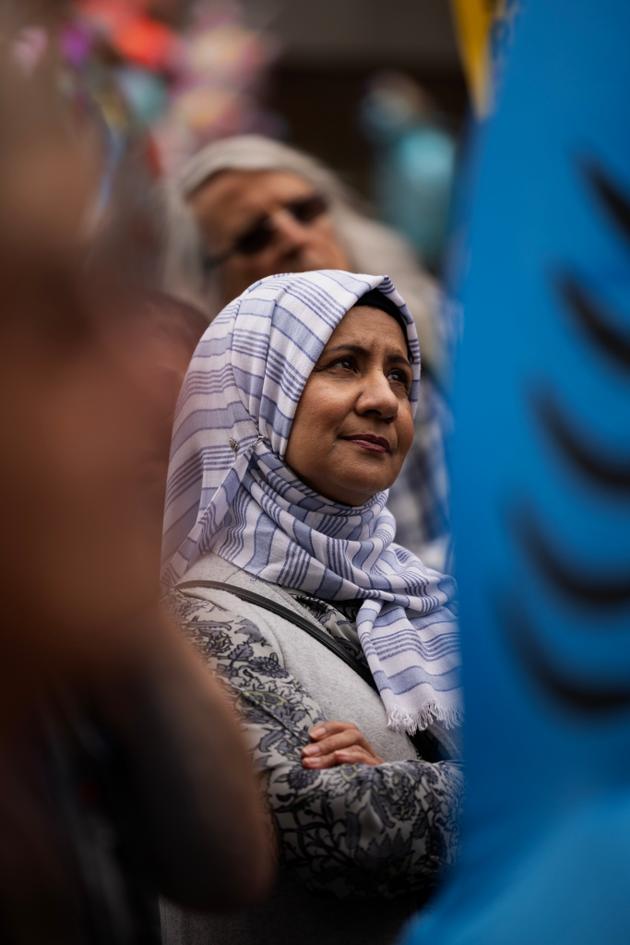 At the anti-racist demonstration in Birmingham on August 17