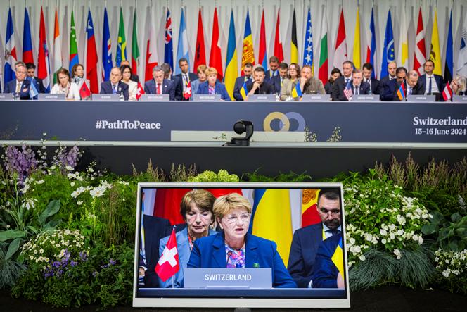 Swiss Confederation President Viola Amherd at the Ukraine peace summit near Lucerne, June 16, 2024.
